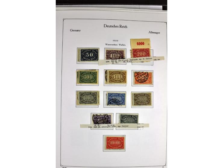 1872/1945, postfrische, ungebrauchte und gestempelte Sammlung mit u.a. Mi.-Nr. 66, VI auf Karte, 177, 179, 196I, 438-39, Bl.2