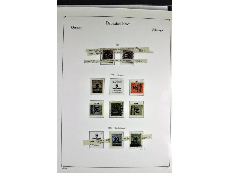 1872/1945, postfrische, ungebrauchte und gestempelte Sammlung mit u.a. Mi.-Nr. 66, VI auf Karte, 177, 179, 196I, 438-39, Bl.2