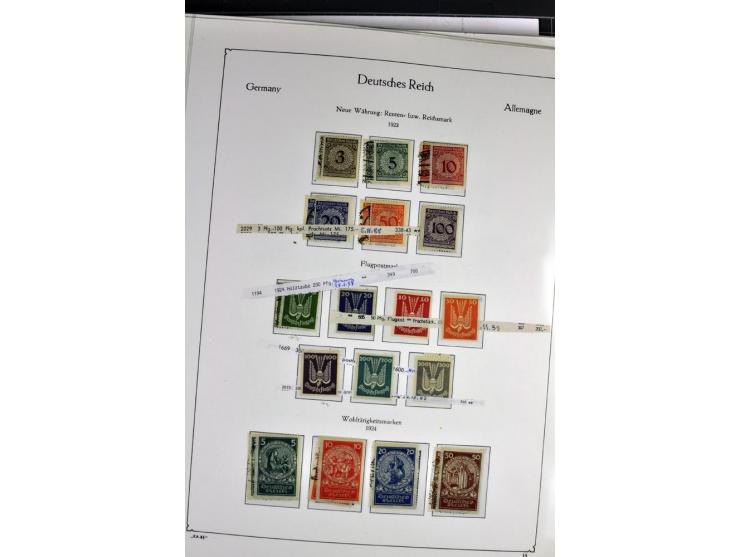 1872/1945, postfrische, ungebrauchte und gestempelte Sammlung mit u.a. Mi.-Nr. 66, VI auf Karte, 177, 179, 196I, 438-39, Bl.2