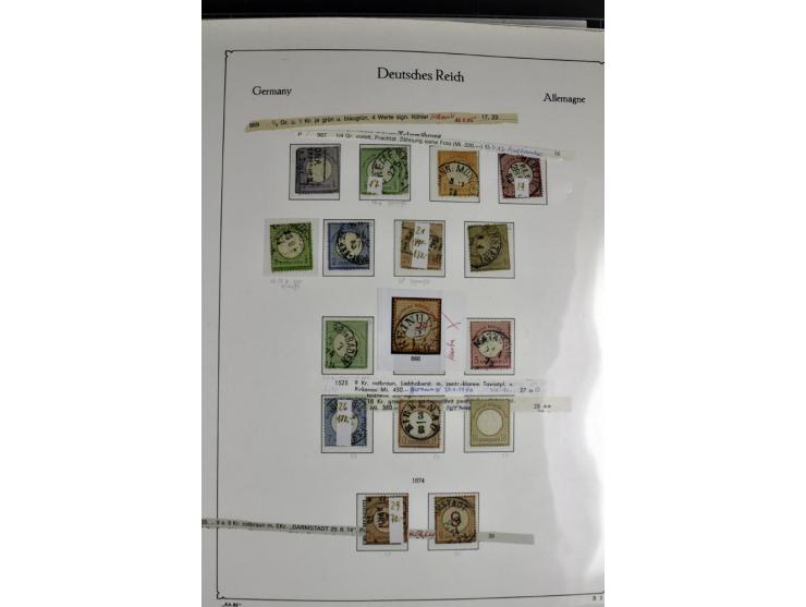 1872/1945, postfrische, ungebrauchte und gestempelte Sammlung mit u.a. Mi.-Nr. 66, VI auf Karte, 177, 179, 196I, 438-39, Bl.2