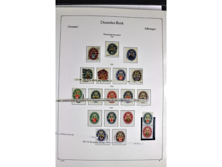 1872/1945, postfrische, ungebrauchte und gestempelte Sammlung mit u.a. Mi.-Nr. 66, VI auf Karte, 177, 179, 196I, 438-39, Bl.2
