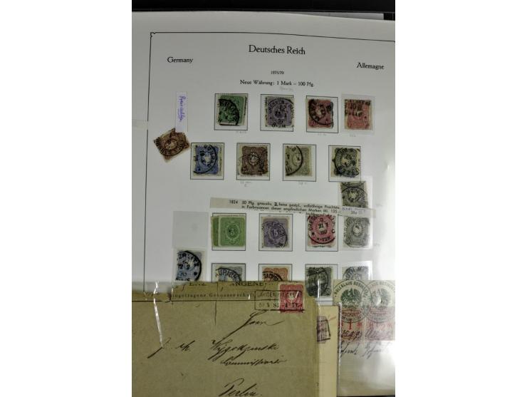 1872/1945, postfrische, ungebrauchte und gestempelte Sammlung mit u.a. Mi.-Nr. 66, VI auf Karte, 177, 179, 196I, 438-39, Bl.2