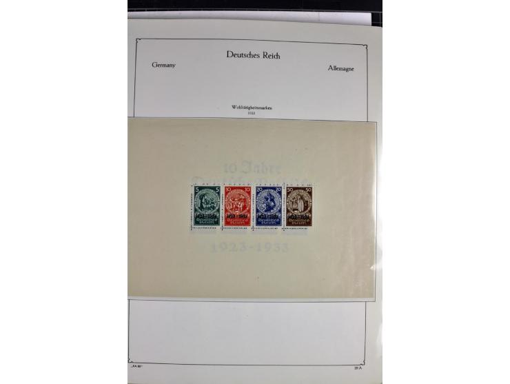 1872/1945, postfrische, ungebrauchte und gestempelte Sammlung mit u.a. Mi.-Nr. 66, VI auf Karte, 177, 179, 196I, 438-39, Bl.2