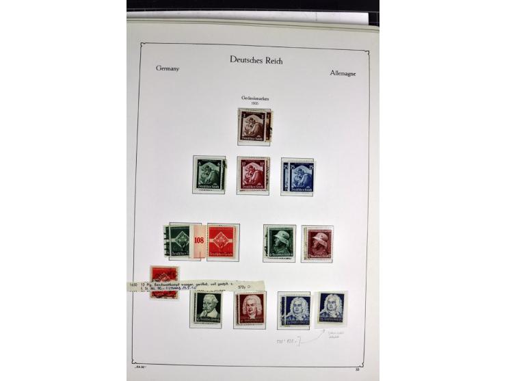 1872/1945, postfrische, ungebrauchte und gestempelte Sammlung mit u.a. Mi.-Nr. 66, VI auf Karte, 177, 179, 196I, 438-39, Bl.2