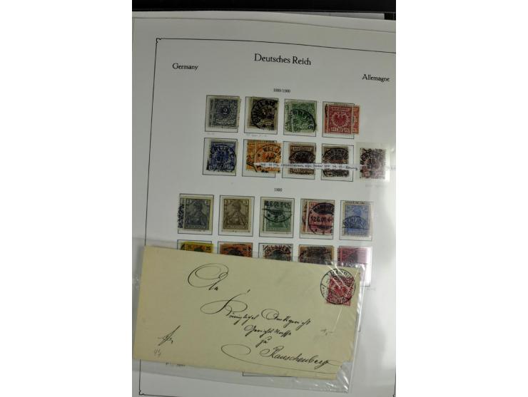 1872/1945, postfrische, ungebrauchte und gestempelte Sammlung mit u.a. Mi.-Nr. 66, VI auf Karte, 177, 179, 196I, 438-39, Bl.2