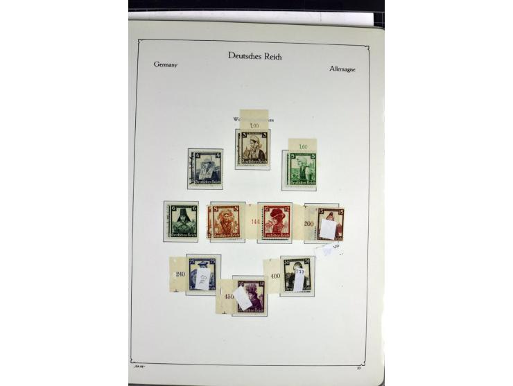 1872/1945, postfrische, ungebrauchte und gestempelte Sammlung mit u.a. Mi.-Nr. 66, VI auf Karte, 177, 179, 196I, 438-39, Bl.2