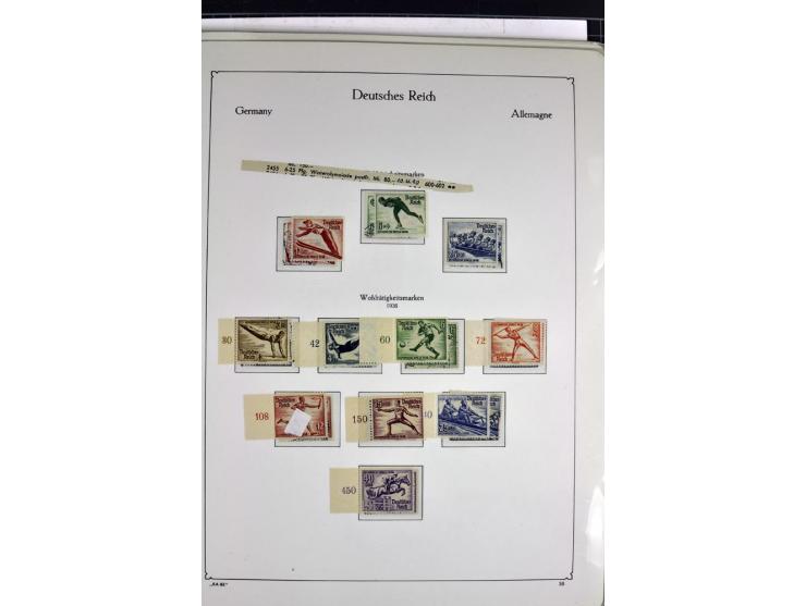 1872/1945, postfrische, ungebrauchte und gestempelte Sammlung mit u.a. Mi.-Nr. 66, VI auf Karte, 177, 179, 196I, 438-39, Bl.2