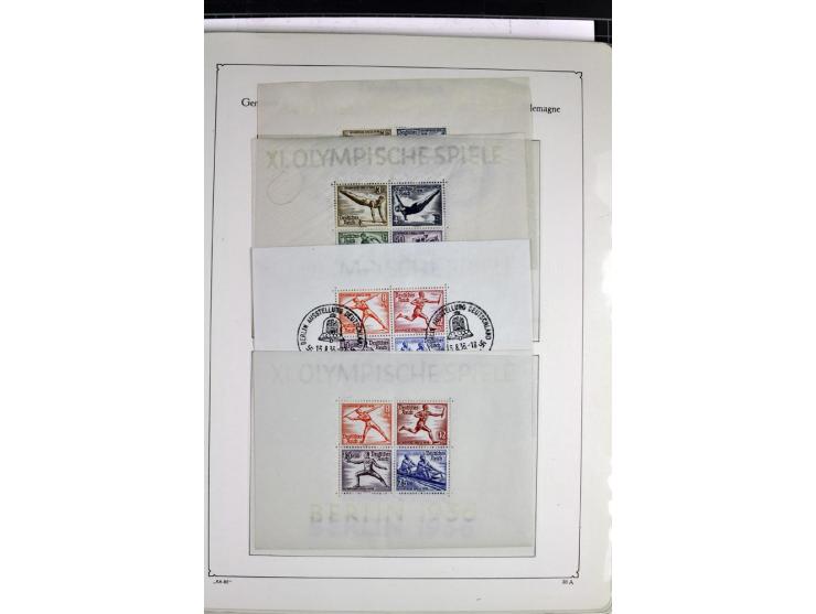 1872/1945, postfrische, ungebrauchte und gestempelte Sammlung mit u.a. Mi.-Nr. 66, VI auf Karte, 177, 179, 196I, 438-39, Bl.2
