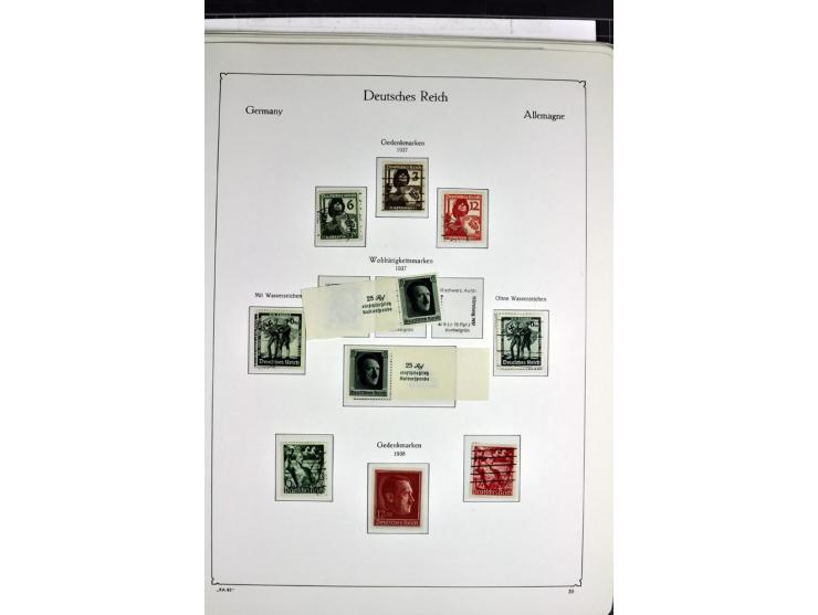 1872/1945, postfrische, ungebrauchte und gestempelte Sammlung mit u.a. Mi.-Nr. 66, VI auf Karte, 177, 179, 196I, 438-39, Bl.2