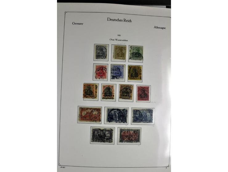 1872/1945, postfrische, ungebrauchte und gestempelte Sammlung mit u.a. Mi.-Nr. 66, VI auf Karte, 177, 179, 196I, 438-39, Bl.2