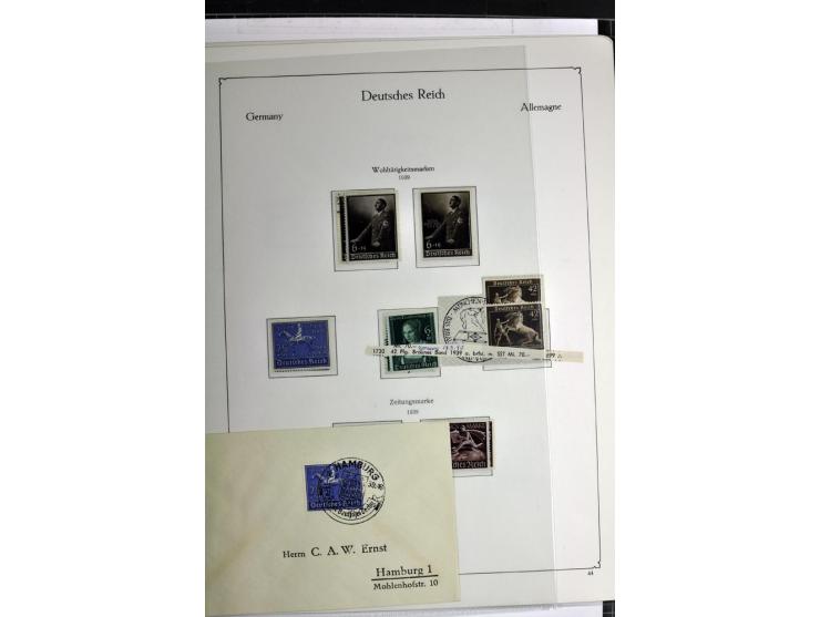 1872/1945, postfrische, ungebrauchte und gestempelte Sammlung mit u.a. Mi.-Nr. 66, VI auf Karte, 177, 179, 196I, 438-39, Bl.2