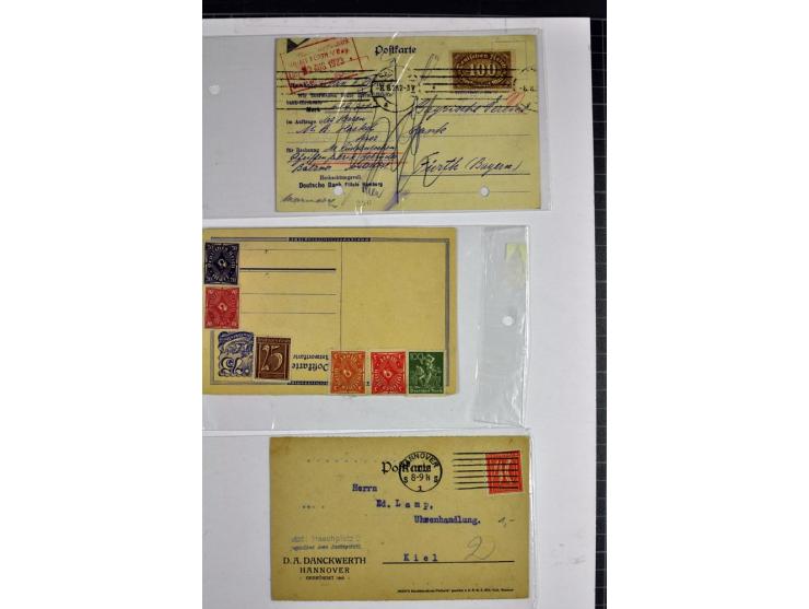 1872/1945, postfrische, ungebrauchte und gestempelte Sammlung mit u.a. Mi.-Nr. 66, VI auf Karte, 177, 179, 196I, 438-39, Bl.2