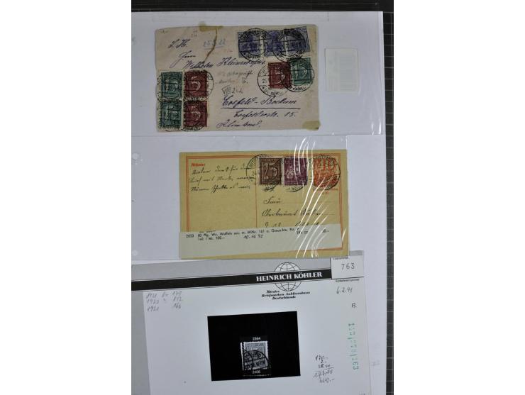 1872/1945, postfrische, ungebrauchte und gestempelte Sammlung mit u.a. Mi.-Nr. 66, VI auf Karte, 177, 179, 196I, 438-39, Bl.2