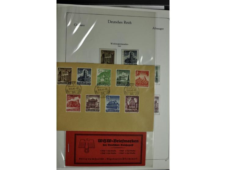 1872/1945, postfrische, ungebrauchte und gestempelte Sammlung mit u.a. Mi.-Nr. 66, VI auf Karte, 177, 179, 196I, 438-39, Bl.2