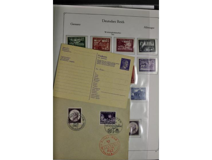 1872/1945, postfrische, ungebrauchte und gestempelte Sammlung mit u.a. Mi.-Nr. 66, VI auf Karte, 177, 179, 196I, 438-39, Bl.2