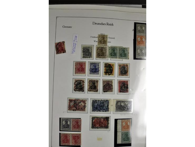 1872/1945, postfrische, ungebrauchte und gestempelte Sammlung mit u.a. Mi.-Nr. 66, VI auf Karte, 177, 179, 196I, 438-39, Bl.2