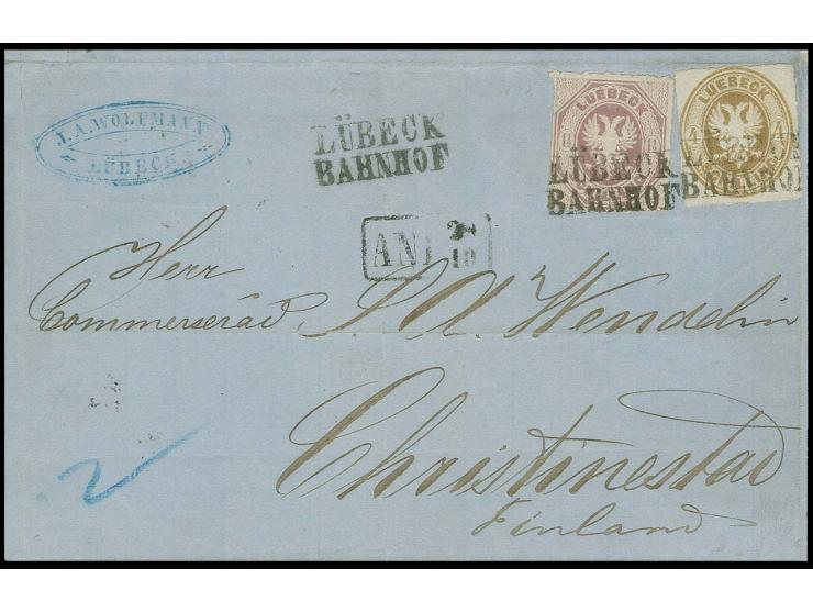 FINNLAND: 1863/65, 4 Schilling braun und 1865, 1½ Schilling braunpurpur, beide farbfrisch und einwandfrei durchstochen mit sa