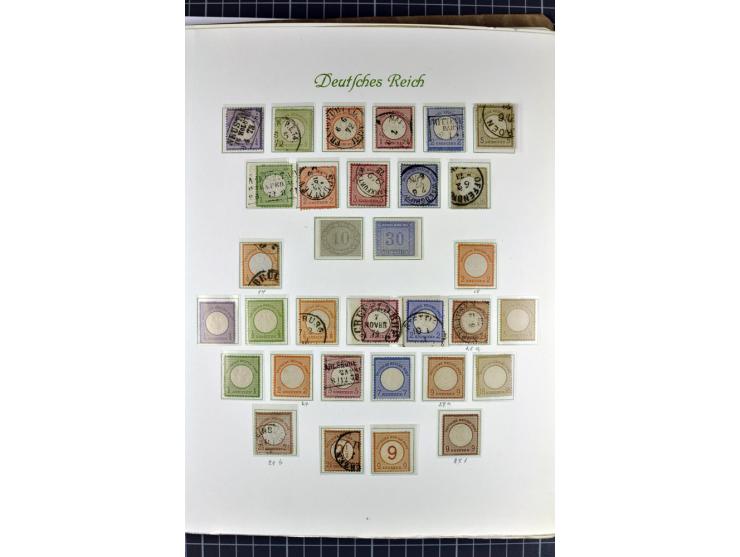 1872/1945, postfrische, ungebrauchte und gestempelte Sammlung mit u.a. Mi.-Nr. 24 sign. und Befund Hennies, 66II, 438-39, 456