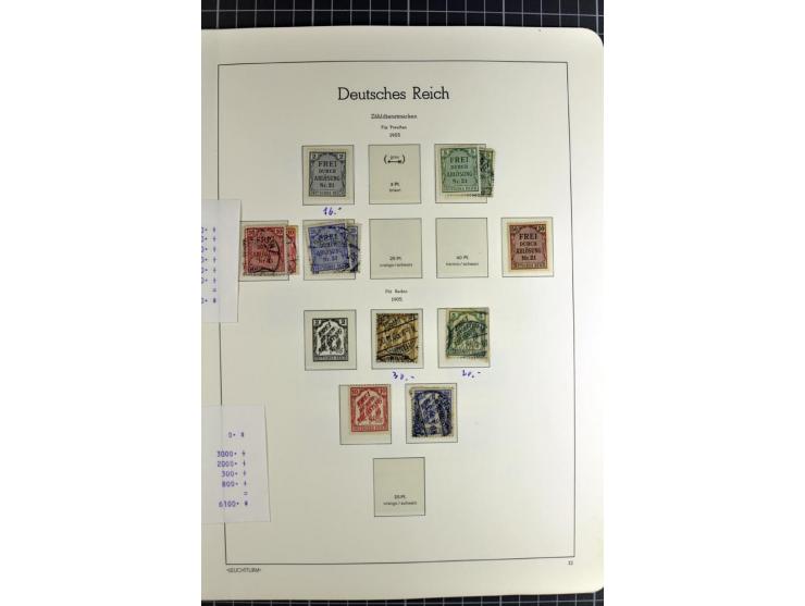 1872/1945, vorwiegend gestempelte Sammlung, beginnend mit schönem Brustschildteil, danach mit einigen besseren u.a. Mi.-Nr. 6