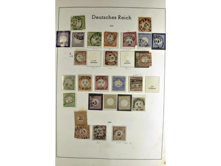 1872/1945, vorwiegend gestempelte Sammlung, beginnend mit schönem Brustschildteil, danach mit einigen besseren u.a. Mi.-Nr. 6