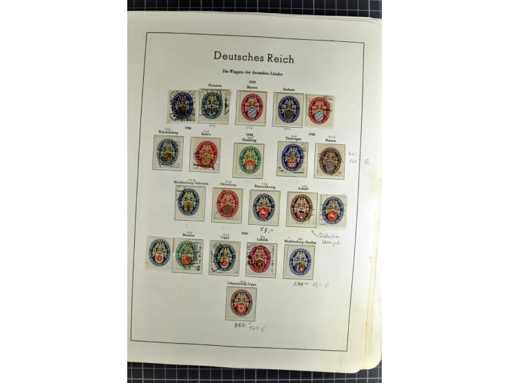 1872/1945, vorwiegend gestempelte Sammlung, beginnend mit schönem Brustschildteil, danach mit einigen besseren u.a. Mi.-Nr. 6