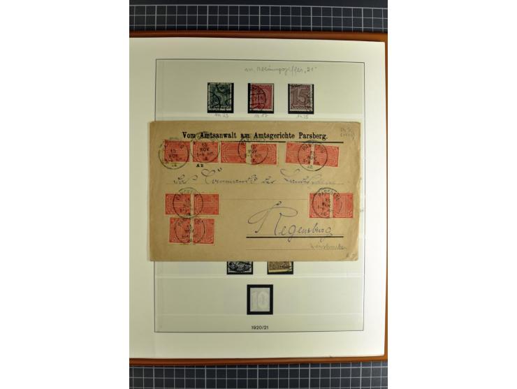 1872/1945, postfrische, ungebrauchte und gestempelte Sammlung mit u.a. Mi.-Nr. 66, 438-39, 458 auf Brief, 496 und 197 zusamme