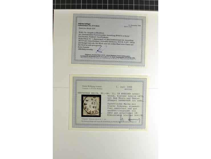 1872/1923, vorwiegend gestempelte Sammlung, beginnend mit einem schönen Brustschildteil, dabei u.a. Mi.-Nr. 24 und 28 je mit 