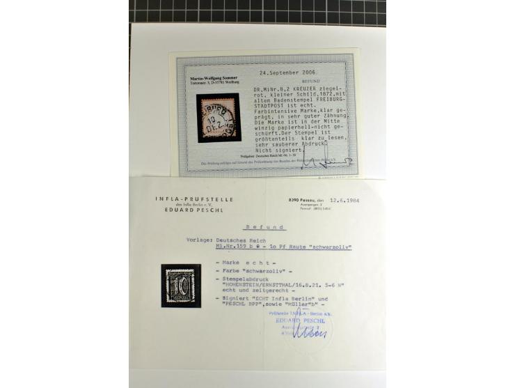 1872/1923, vorwiegend gestempelte Sammlung, beginnend mit einem schönen Brustschildteil, dabei u.a. Mi.-Nr. 24 und 28 je mit 