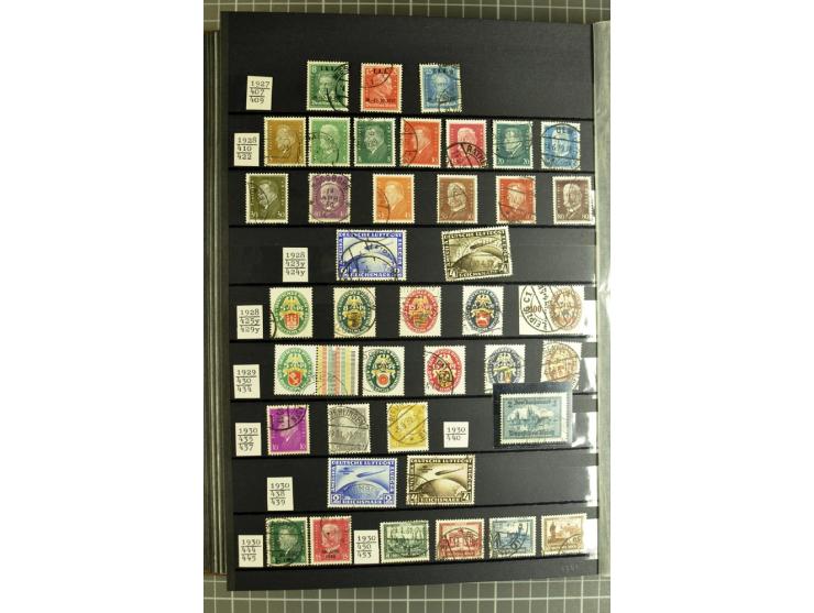1875/1945, meist gestempelte Sammlung mit einigen besseren und kpl. Ausgaben, ab Weimar bis auf Bl.2 augenscheinlich komplett