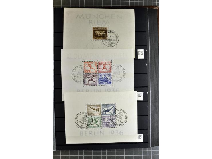 1875/1945, meist gestempelte Sammlung mit einigen besseren und kpl. Ausgaben, ab Weimar bis auf Bl.2 augenscheinlich komplett