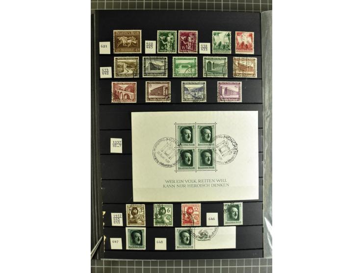 1875/1945, meist gestempelte Sammlung mit einigen besseren und kpl. Ausgaben, ab Weimar bis auf Bl.2 augenscheinlich komplett