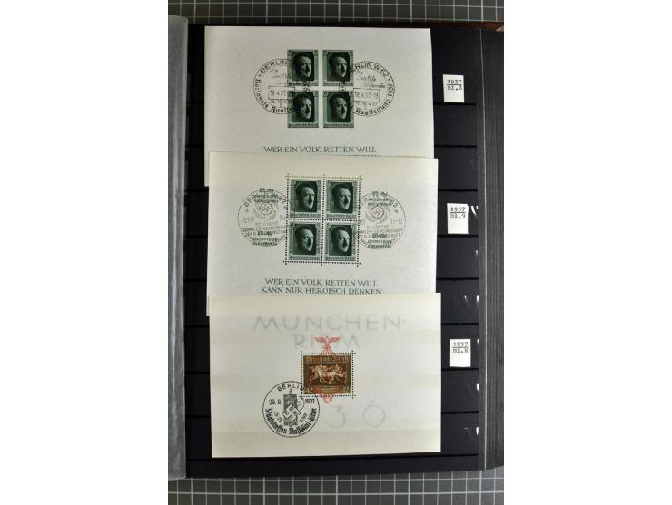 1875/1945, meist gestempelte Sammlung mit einigen besseren und kpl. Ausgaben, ab Weimar bis auf Bl.2 augenscheinlich komplett