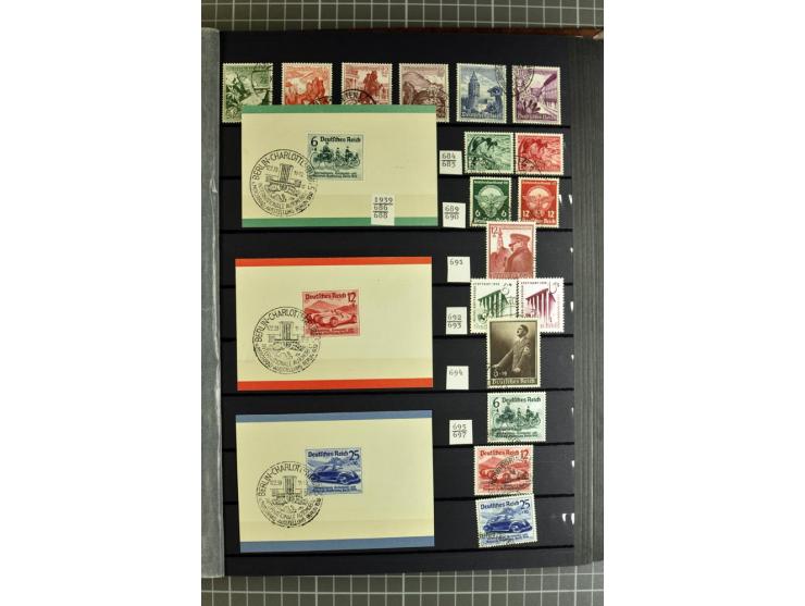 1875/1945, meist gestempelte Sammlung mit einigen besseren und kpl. Ausgaben, ab Weimar bis auf Bl.2 augenscheinlich komplett