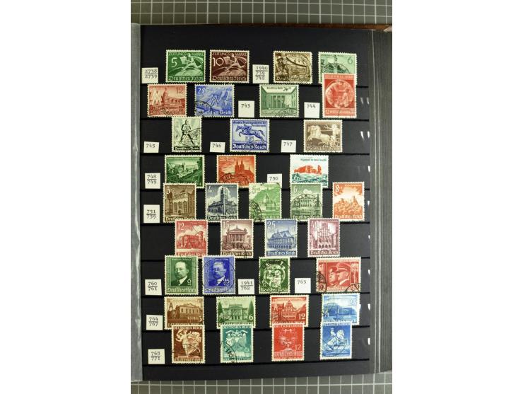1875/1945, meist gestempelte Sammlung mit einigen besseren und kpl. Ausgaben, ab Weimar bis auf Bl.2 augenscheinlich komplett