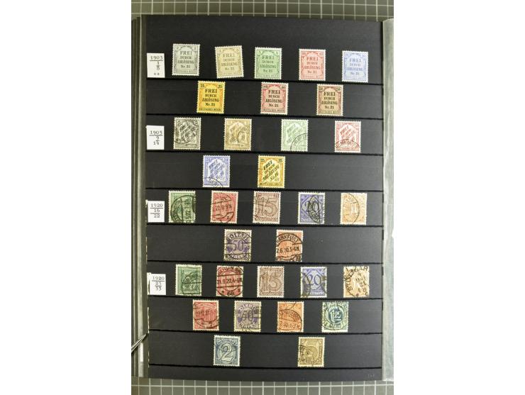 1875/1945, meist gestempelte Sammlung mit einigen besseren und kpl. Ausgaben, ab Weimar bis auf Bl.2 augenscheinlich komplett