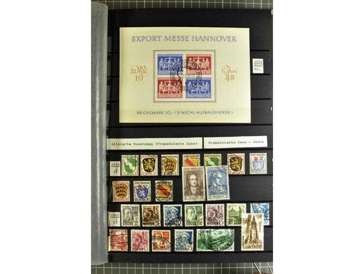 1875/1945, meist gestempelte Sammlung mit einigen besseren und kpl. Ausgaben, ab Weimar bis auf Bl.2 augenscheinlich komplett