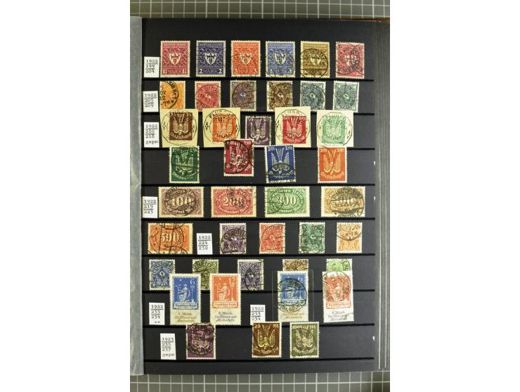 1875/1945, meist gestempelte Sammlung mit einigen besseren und kpl. Ausgaben, ab Weimar bis auf Bl.2 augenscheinlich komplett