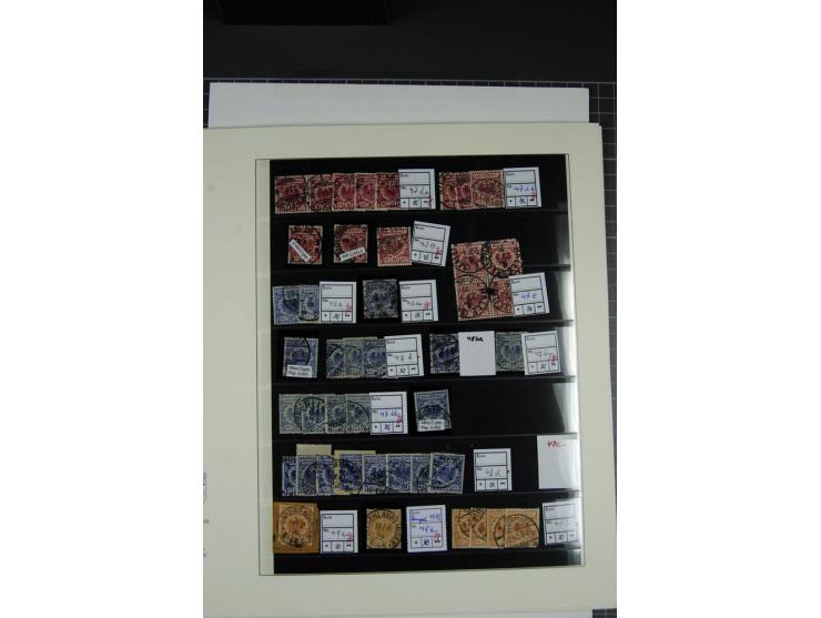 1875/99, Pfennige bis Krone/Adler, gestempelte Sammlung mit vielen Farben, Plattenfehlern und Zähnungsvarianten, bessere meis