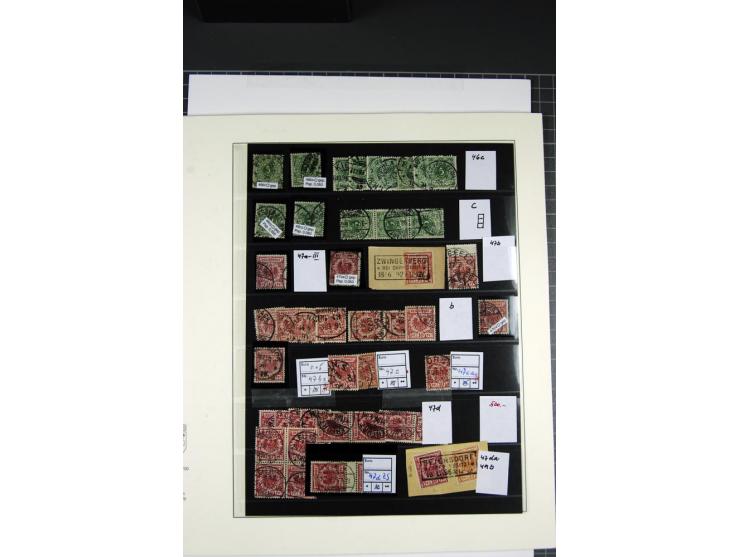 1875/99, Pfennige bis Krone/Adler, gestempelte Sammlung mit vielen Farben, Plattenfehlern und Zähnungsvarianten, bessere meis