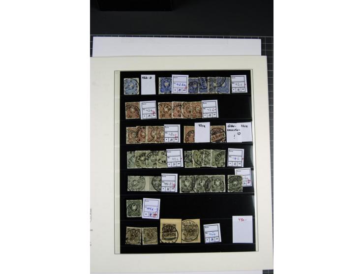 1875/99, Pfennige bis Krone/Adler, gestempelte Sammlung mit vielen Farben, Plattenfehlern und Zähnungsvarianten, bessere meis