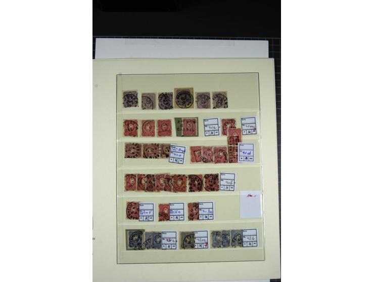 1875/99, Pfennige bis Krone/Adler, gestempelte Sammlung mit vielen Farben, Plattenfehlern und Zähnungsvarianten, bessere meis