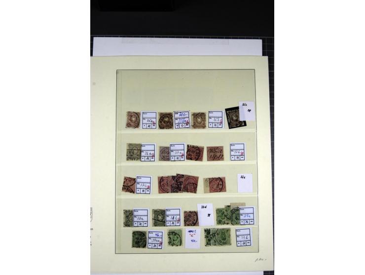 1875/99, Pfennige bis Krone/Adler, gestempelte Sammlung mit vielen Farben, Plattenfehlern und Zähnungsvarianten, bessere meis