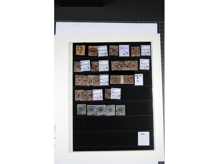 1875/99, Pfennige bis Krone/Adler, gestempelte Sammlung mit vielen Farben, Plattenfehlern und Zähnungsvarianten, bessere meis