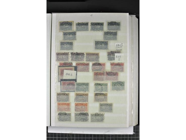 1900/45, gestempelte reichhaltige Sammlung mit einer Vielzahl guter Werte und Sätze, Plattenfehler etc., vieles sign. aber au