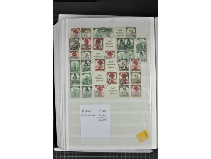 1900/45, gestempelte reichhaltige Sammlung mit einer Vielzahl guter Werte und Sätze, Plattenfehler etc., vieles sign. aber au