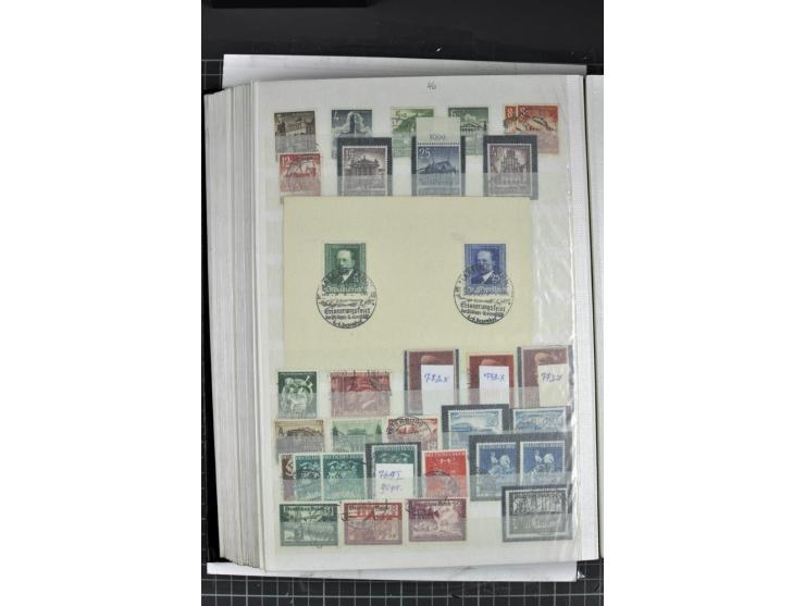 1900/45, gestempelte reichhaltige Sammlung mit einer Vielzahl guter Werte und Sätze, Plattenfehler etc., vieles sign. aber au