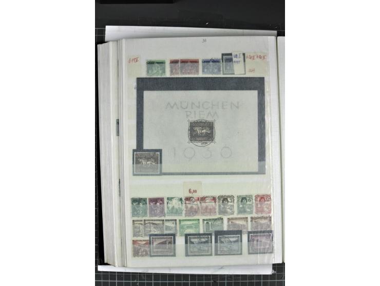 1900/45, gestempelte reichhaltige Sammlung mit einer Vielzahl guter Werte und Sätze, Plattenfehler etc., vieles sign. aber au