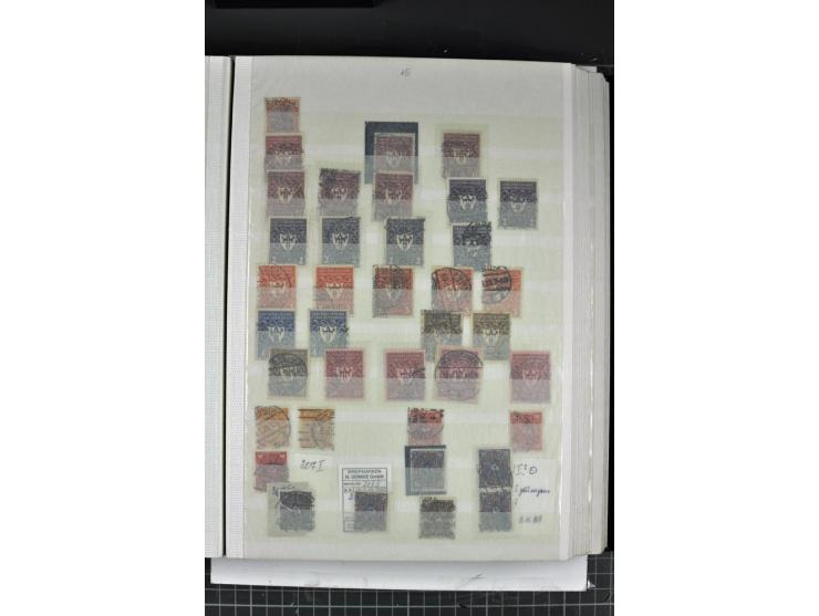 1900/45, gestempelte reichhaltige Sammlung mit einer Vielzahl guter Werte und Sätze, Plattenfehler etc., vieles sign. aber au