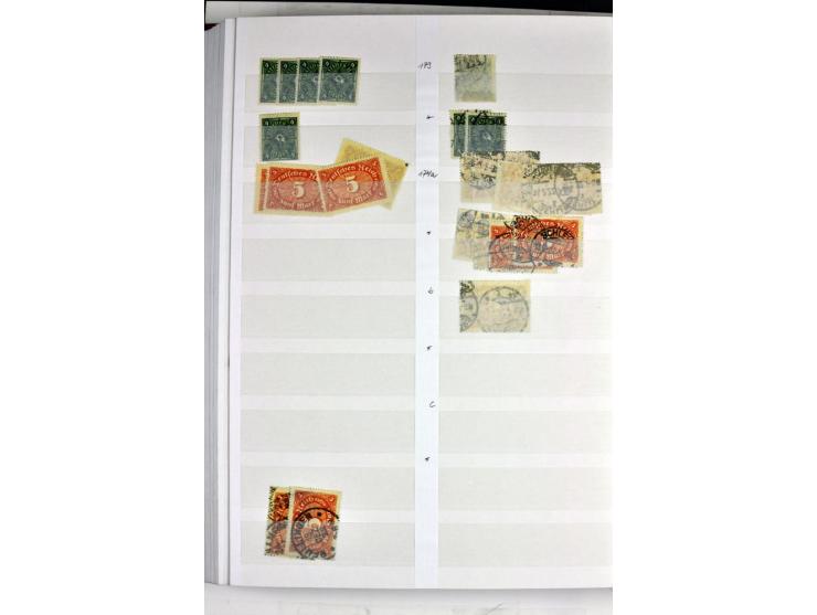  1915/23, postfrischer, ungebrauchter und gestempelter reichhaltiger Bestand mit u.a. Mi.-Nr. 104bF, 118a, 138PFIII postfrisc