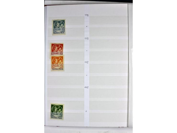  1915/23, postfrischer, ungebrauchter und gestempelter reichhaltiger Bestand mit u.a. Mi.-Nr. 104bF, 118a, 138PFIII postfrisc